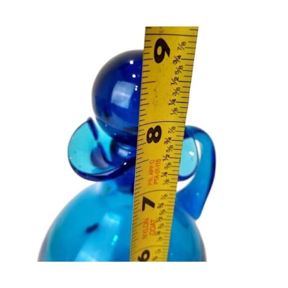 Mid Century Bischoff Pinched Decanter Blue W/stopper 8.75" Tall - Picture 8 of 10